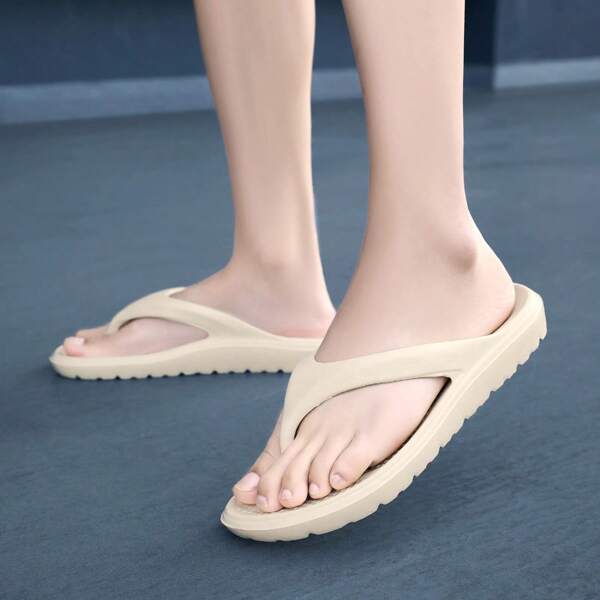 Unisex lässige einfarbige weiche und bequeme Zehenstegsandalen, geeignet für outdoor, Strand, Resort-Kleidung