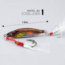 Leurre de pêche en plaque de fer petit et imprimé en 3D pour les eaux douces et salées avec un lancer à longue portée, convenant à la perche, au barramundi, au poisson-chat et au gros œil - Multicolore - Voir 15