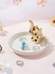 Elephant Trinket Dish For Rings Earrings Organizer - Elephant Decor For Women & Girls & Friends Birthday, Best Wedding Jewelry Storage, Mother's Day Gifts Back To School