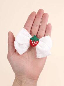 2pcs Girls Hair Bow Clips ,Cherry Decor Linen Fabric Hairpins ,Simple Hairgrips For Daily ,Hair Accessories For Kids Teens