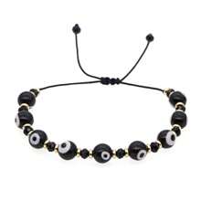 1 件可调节夏季波西米亚风彩色玻璃珠和玻璃眼手链，男女皆宜的完美珠宝 - 彩色 - 查看 12