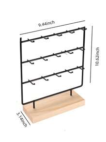 1pc Wood Earring Display Stand For Selling, Earring Rack Display Holder Stand Travel Storage Organizer Back To School - Multicolor - View 2