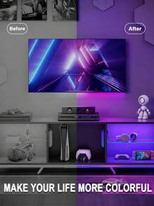 1m/3m/5m/10m LED RGB Light Strip, Bedroom LED Light Strip, Home Decoration With USB And Remote Control, Colorful TV Background Decorative Lights For Living Room And Bedroom Ambience - 24-key RGB Light Strip - View 5