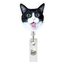1 Pc Cute Cat Retractable Rotating Badge Reel With Alligator Clip ID Badge Holder - Multicolor - View 14
