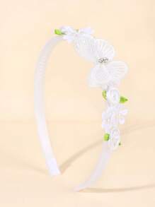 1 chiếc băng đô hoa trắng, băng đô hoa bướm trong suốt cho bé gái, băng đô kiểu công chúa thanh lịch, phụ kiện đội đầu cho bé gái dự tiệc cưới, sinh nhật, phụ kiện tóc cho tuổi teen. - trắng - Xem 7
