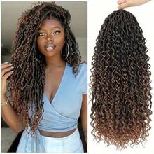 Goddess Faux Locs Crochet Hair 18Inch For Women, Long Goddess Locs Crochet Hair, Boho Style Locs, River Locs Crochet Hair With Curly Ends