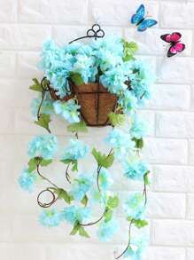 1Pc 8FT Artificial Sakura Hanging Rattan, Fake Sakura Plant Garland, Silk Rattan For Spring And Summer DIY Wedding Arch Tabletop Decoration, Fall Fake Plants, Thanksgiving, Halloween, Christmas, Outdoor Party Backdrop, Room Decoration, Garden Decoration Supplies Home Decor Back To School School Supplies