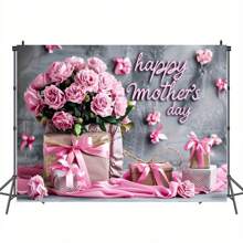 Happy Mother's Day Flower Love Background Cloth - Mother Specific Polyester Banner, Suitable For Party And Photography Studio Decoration Summer Birthday Gifts Wedding Beach Back To School School Supplies Room Decor - Multicolor - View 3