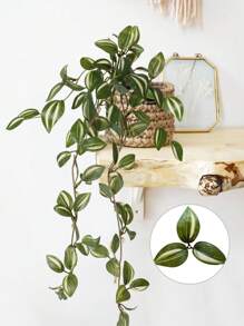 1/2/4pcs Artificial Plants, Hitchhike,Four Choices,A,Red Zebrina,Inchplant,B,Green Zebrina,C,Peperomia,D,Fittonia Inchplant Green Decorations Without Pots For Year Round Decorations, School Dormitory, Office Decorations, Parties, Birthdays, Home Decorations, Decorations For Hotels, Restaurants, Living Rooms, Bedrooms, Weddings, Kitchens And Garden Decorations