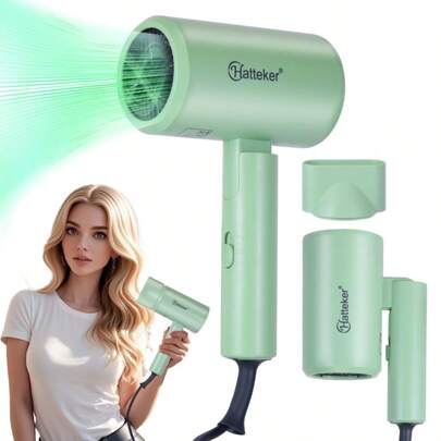  Hatteker 1pc Foldable Multi-Speed Temperature Control Adjustment Hair Dryer