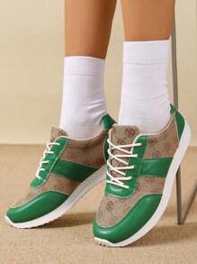 Women's Autumn Lace-Up Sport Shoes, Fashionable, Versatile, Soft And Comfortable Skateboard Shoes, Suitable For Outdoor Running And Walking