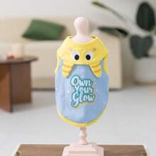 1pc New Lightweight Pet Dog Cartoon Monster & Kitten Print Vest For Spring/Summer - Blue - View 9