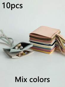 1/10/50pcs Super Fine Fiber Jewelry Pouches, Jewelry Packaging Bags, Jewelry Gift Bags, Wedding Birthday Party Candy Bags, Earrings Bracelet Necklace Compact Storage Bags, Party Holiday Gift Wrapping Bags - Microfiber Full Cover - View 48