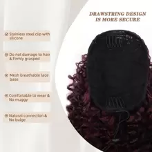 35厘米长抽绳女士迷你马尾辫，适合日常外出、约会等各种场合