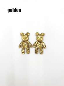 2pcs Large Resin Cute Crystal Bear Detachable Shoe Charms, Suitable For Garden Shoes, Clogs, Sandals - Multicolor - View 12