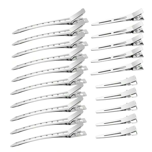 12 pièces Pinces à cheveux en métal alligator pour femmes, épingles à cheveux en argent pour cheveux longs, pinces à boucles d'alligator pour cheveux épais, rouleaux, salon, nœuds, pinces à griffes DIY, pinces à cheveux