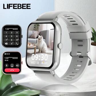  LIFEBEE 男女智能手表，1.83 英寸高清全触摸屏无线通话智能手表（接听/拨打电话），活动追踪器，100 多种运动模式，计步器，消息提醒，运动健身追踪器