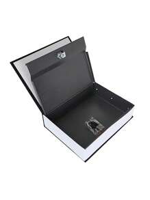 1pc Metal Imitation Book Shaped Safe Box With Lock And Key, Home Finance Organizer, Coin Bank Decor