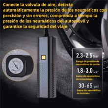 Compresor de Aire Portátil 150 PSI – Inflado Rápido, Compacto, Recargable, Seguro y Fácil de Usar para Autos, Bicicletas y Más - Negro - Ver 6