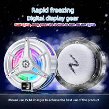 1 pieza Ventilador de refrigeración para teléfono con enfriamiento de semiconductores negro, con pantalla digital, adsorción magnética, compatible con teléfonos Android e iOS, tabletas, juegos, transmisión en vivo, luces RGB, tecnología de enfriamiento de 5V 3A con clip para accesorios de juegos e-sports con silencio