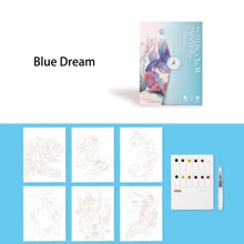 6 Stück/Set kreative Aquarell-Malereien - Malbücher für Erwachsene mit landschaftlichen und floralen Designs, beinhaltet Aquarellpapier und -farben für künstlerisches Zeichnen und Malen, kreative Freizeitaktivität, Muttertag, Geschenk für Mutter, Schulanfang, Schulmaterial - Verschiedenfarbig - Übersicht 11