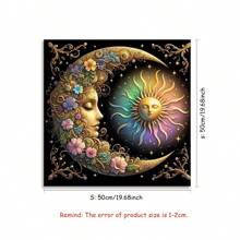 1pc Elegant Sun And Moon Mandala Tarot Cloth - Vibrant Starry Altar Decor, Made Of Polyester Fabric, Ideal For Divination, Pendulum Boards, Witchcraft - Suitable For Halloween, Christmas And More Uses, Tablecloth, Ritual Cloth, Gift