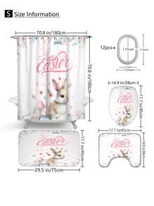 1 szt./4 szt. Kwiatowy wzór roślinny i liściasty wielofunkcyjny zestaw dekoracji łazienkowych, zawiera wodoodporną zasłonę prysznicową z 12 haczykami, matę antypoślizgową, matę podłogową w kształcie litery U, okrągłą pokrywę deski sedesowej, odpowiednią do całej łazienki Kwiaty na Dzień Matki, spersonalizowane prezenty dla mamy, prezenty na ostatnią chwilę, pomysły na Dzień Matki, prezenty na Dzień Matki, ręcznie robione kartki dla mamy, najlepsze prezenty na Dzień Matki poniżej 50 USD