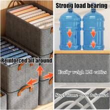 Clothes Cationic Storage Box, Drawer Style Fabric Container Box, Linen Fabric Foldable Storage Box, Canvas Quilt Bag Closet, Organizer And Storage Bag With Reinforced Handles For Organizing Blankets Bedroom Closet Dormitory Sweaters