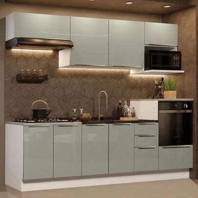  Madesa Gabinete Cocina Integral Completa 260cm Lux Blanco/Gris 07