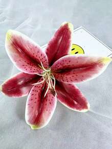 1 件夏季花朵时尚优雅发夹鳄鱼发夹、百合花假花头饰、假日风格侧夹刘海夹、发饰、爪夹、发夹、发夹、发夹、发夹、学校用品