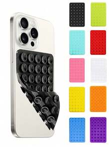 40pcs Silicone Double-Sided Suction Cup Phone Holder - Non-Slip Suction Cup Sticker, Self-Adhesive Suction Cup Pad, Mobile Phone Non-Slip Sticker, Power Bank Back Sticker Compatible With IPhone, Android Phone, Gift For Birthday, Family, Friends Phone Stand, Phone Accessories - Clear - View 3