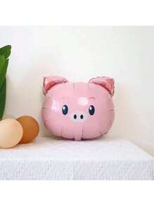 5/10 件卡通猪头铝箔气球，生日派对装饰铝箔动物气球，粉色猪 - 彩色 - 查看 4