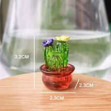 4PCS Handmade Mini Resin Cactus Cute Miniature Cacti Figurines Home Office Desk Tabletop Simulation Plants Decorations Car Interior Dashboard Ornaments