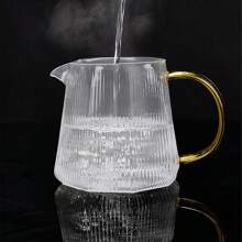 1 pieza Tetera doméstica con separador de hojas de té, juego de tetera eléctrica de cerámica con diseño de rayas verticales, tetera de vidrio con infusor para regreso a clases - Multicolor - Ver 11