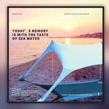 UPF50+ UV Protection 7x7FT Beach Canopy Sun Shelter With 2 Poles, Lightweight Outdoor Tent For Camping, Fishing, Backyard, Picnics, And Family Gatherings