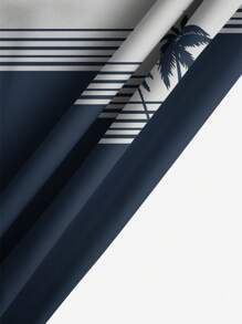 男士夏威夷风格热带海滩椰子树 3D 数码印花无袖背心健身度假背心 - 彩色 - 查看 5