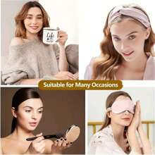 4 Pieces Deluxe Satin Sleep Set: Eye Mask, Matching Scrunchie, Drawstring Bag And Headband - Ideal For Travel And Home Comfort, Unscented Sleep Mask