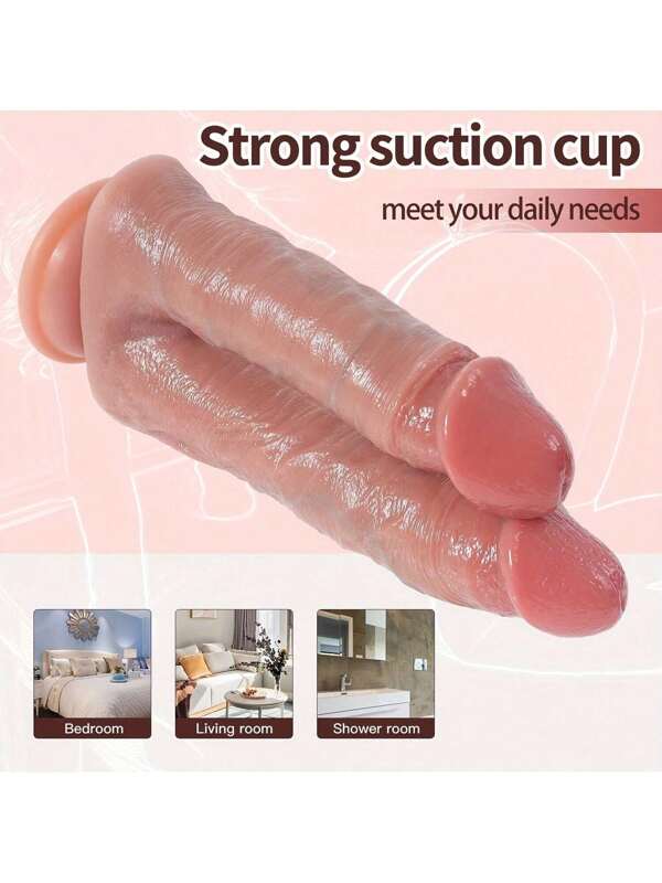 Realistischer doppelseitiger weicher Dildo - Erwachsenen-Sexspielzeug, Intimspielzeug für Frauen, Analvibrator ohne Hoden mit 3D-Adern und Saugnäpfen (einige Zubehörteile sind zufällig) Sexspielzeug Penis