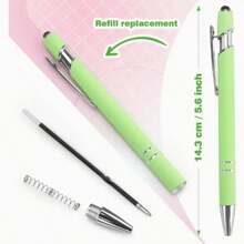 10pcs/Set 2-In-1 Retractable Ballpoint Pen And Stylus Pen Combo - Touch Screen Metal Stylus Pen With 1.0mm Black Ink (Mixed Colors)