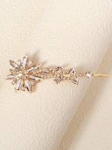 1 cái trâm cài tóc đính đá cho phụ nữ kẹp tóc pha lê phụ kiện tóc cưới tóc mỏng dày lấp lánh trang sức tóc cưới cho tiệc prom sinh nhật - Vàng - Xem 4