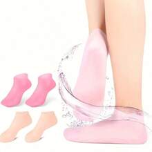 2 Stücke Silikon Feuchtigkeitsspendende Fußsocken für trockene, rissige Füße Fußpflege Socken Massage Feuchtigkeitsspendende Gel Socken Pediküre Socken Tool, Geschenk