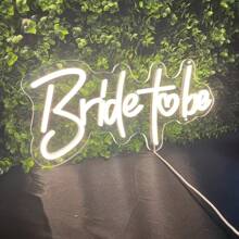 新娘 LED 霓虹灯，USB 供电，窗口安装，9 种模式，带墙壁开关，适用于新娘送礼会、婚礼、求婚、告白装饰