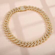 20mm Cuban Link Rhinestone Chain, Personalized All-Match Jewelry - Gold - View 13
