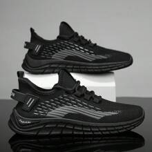 2025 Men Spring/Summer Casual Outdoor Sports Shoes, Breathable Lightweight Driving/Commute/Work Sneakers - Black - View 3