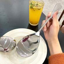 Large Stainless Steel Serving Spoon With Hammered Texture, Big Sized Ladle, Cafeteria Server Spoon,School Supplies
