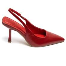 Mid-Heel Slingback Pumps - Red - View 2