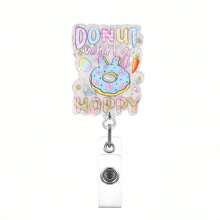 1pc Easter Theme Rabbit Egg Shaped Acrylic Retractable Badge Reel Pocket Clip - Multicolor - View 20