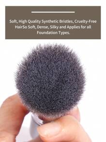 MAANGE 2 件装专业面部粉底刷，带纸盒，圆头和扁头粉底刷，化妆工具采用柔软纤维且亲肤，方便携带，便携式设计非常适合日常化妆、专业使用和旅行，是送给女性和女孩的礼物 - 咖啡棕 - 查看 6