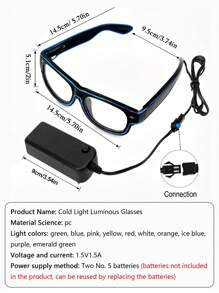 Luminous Glasses LED, Creative Fun Party Gift Items For Bar, Club, Masquerade, Festival Celebrations, Music Concert - Multicolor - View 7