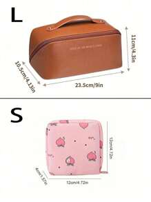 Bolsa de maquillaje impermeable de piel de PU, bolsa de tocador portátil de maquillaje, bolsa de almacenamiento de cosméticos, bolsa de maquillaje de gran capacidad y amplio espacio doble, bolsa de cuidado de la piel impermeable de PU, bolsa de viaje de cosméticos, bolsa de maquillaje, bolsa de cuidado de la piel, bolsa de tocador, artículos de viaje necesarios, artículos necesarios para el crucero, organizador de maquillaje de estilo bohemio para decoración de baño y accesorios de vacaciones de verano